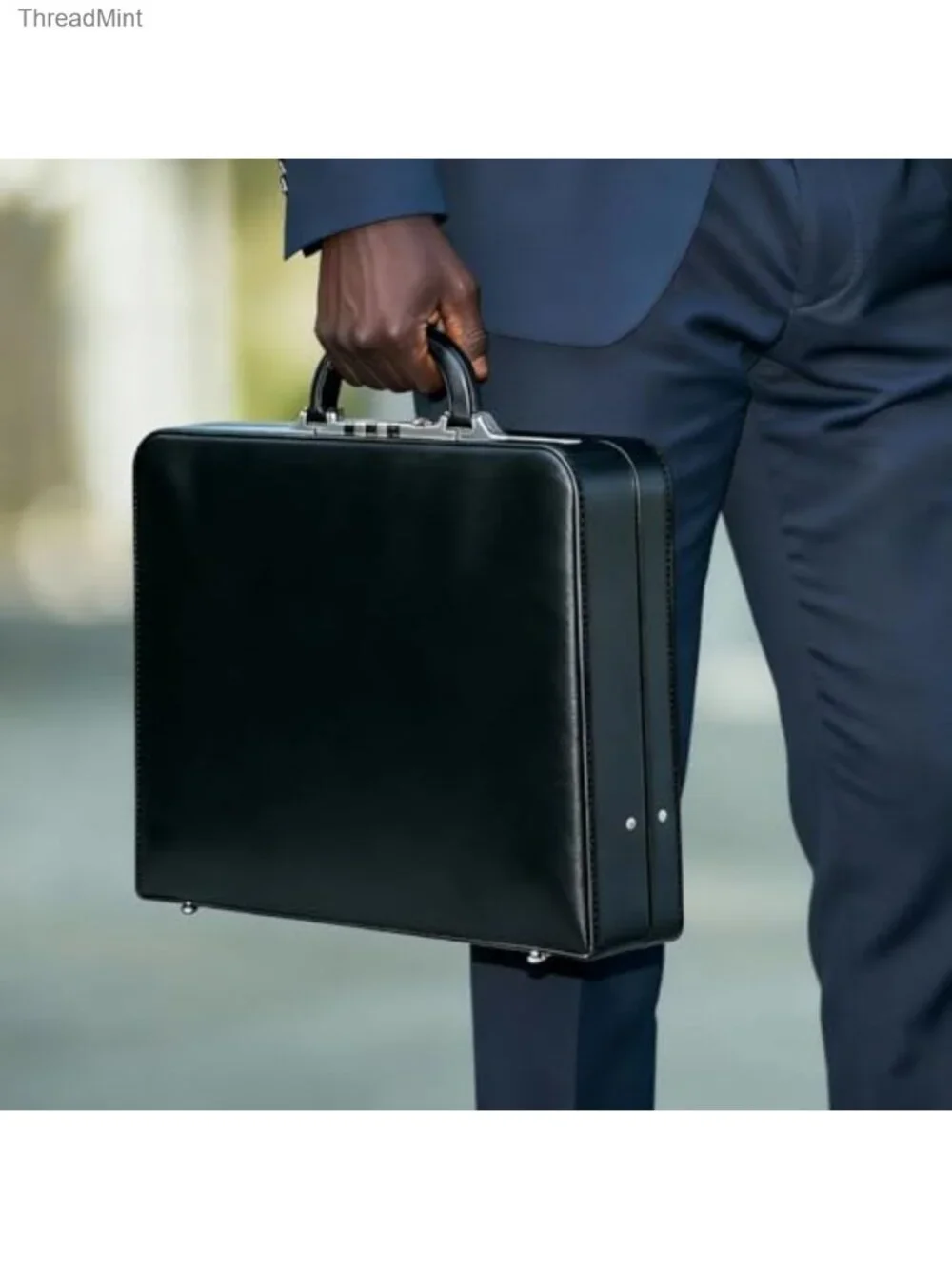 PU Leather Briefcase Dual Combination Lock 16 Inch Laptop